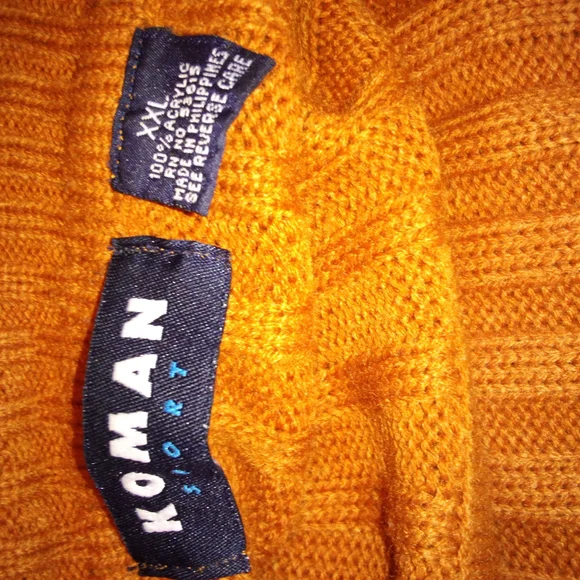 Men's Ribbed Sweater - Orange - Picture 3 of 3